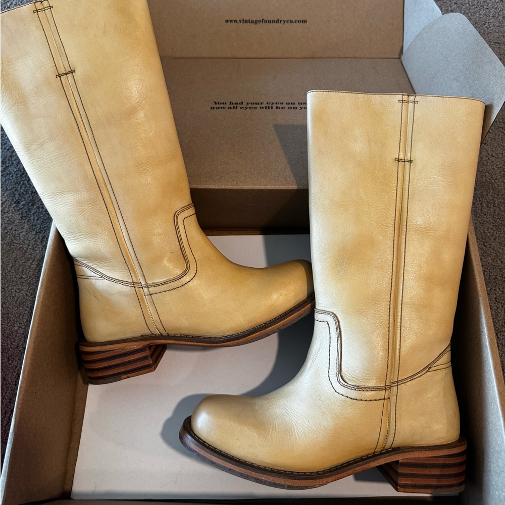 Vintage Foundry Women's 7 Varana Mid Calf Leather Boots